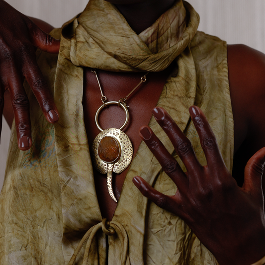 Pingente Arraia Quartzo Rutilado