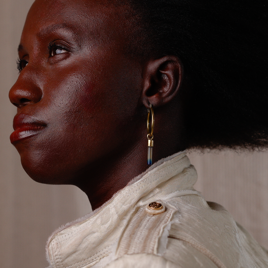 Pingente de argola Ágata com Azul