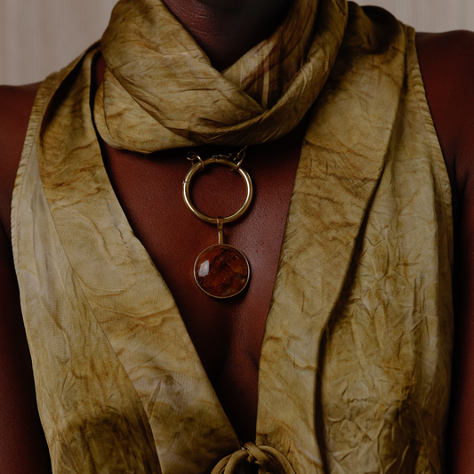 Pingente Redondo Quartzo Hematóide