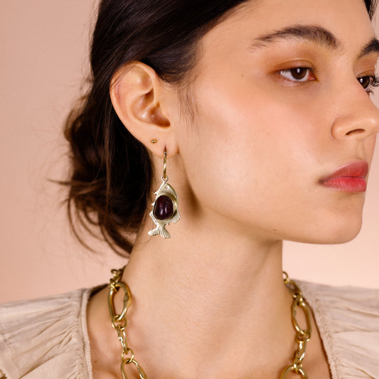 Brinco Argola Piranha Jaspe