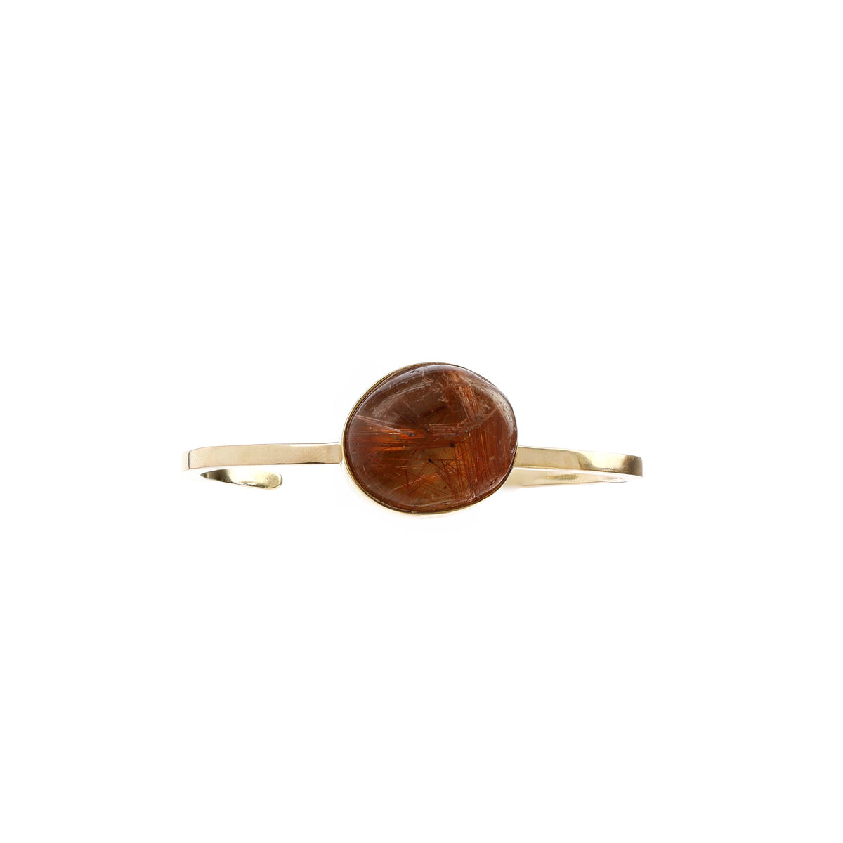 Bracelete Aberto Quartzo Rutilado