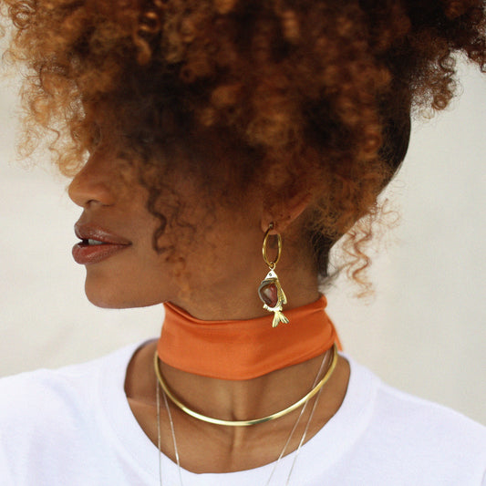 Lenço de Seda Laranja