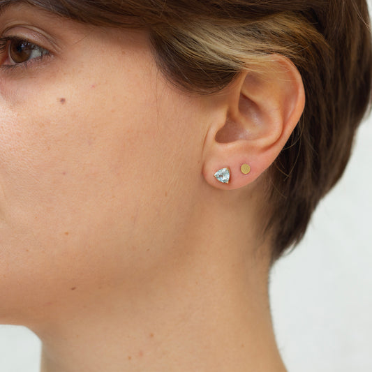 Brinco Topázio Azul e ouro