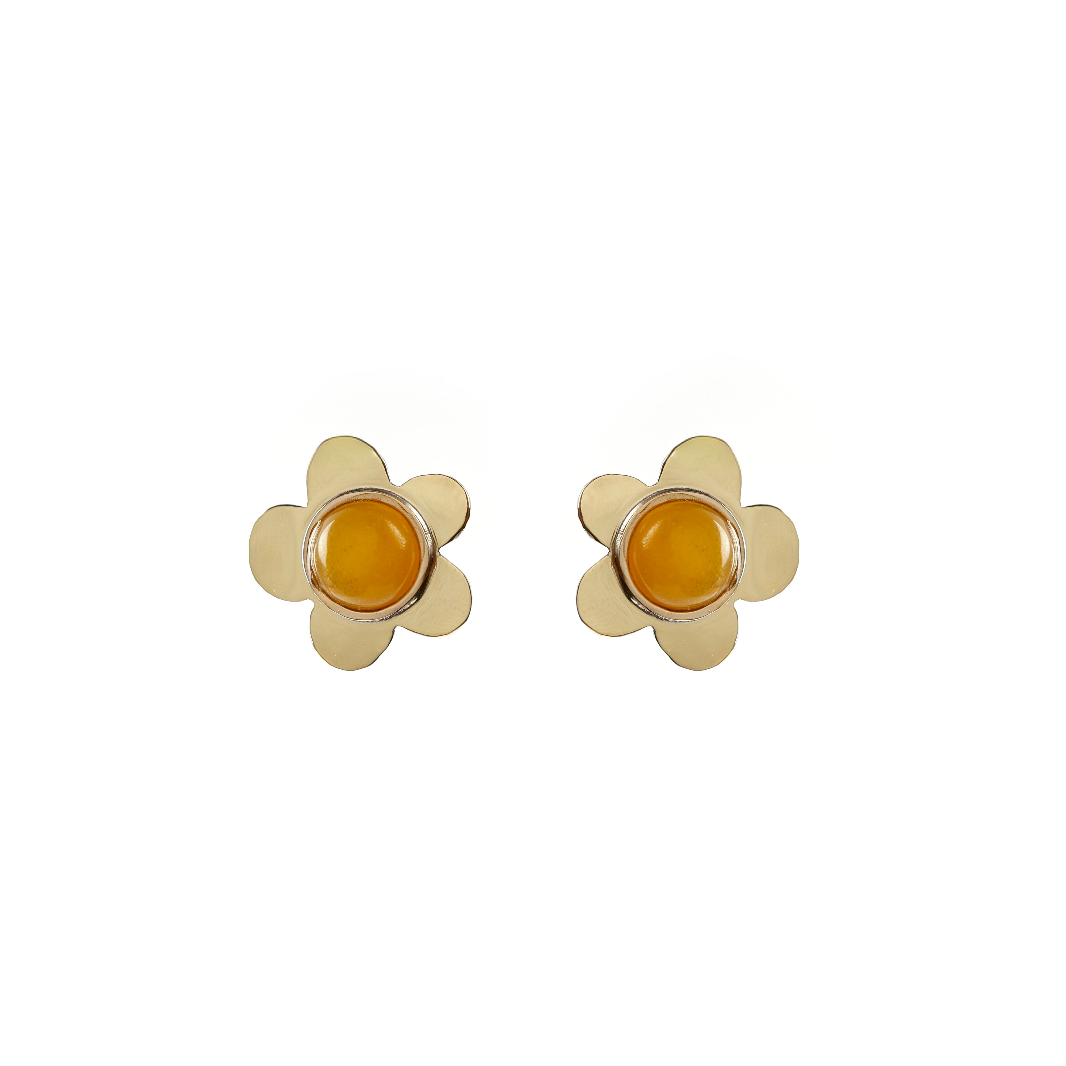 Brinco Flor Jade Amarela