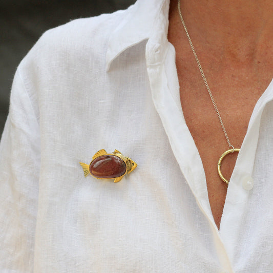 Broche Peixe Pedra