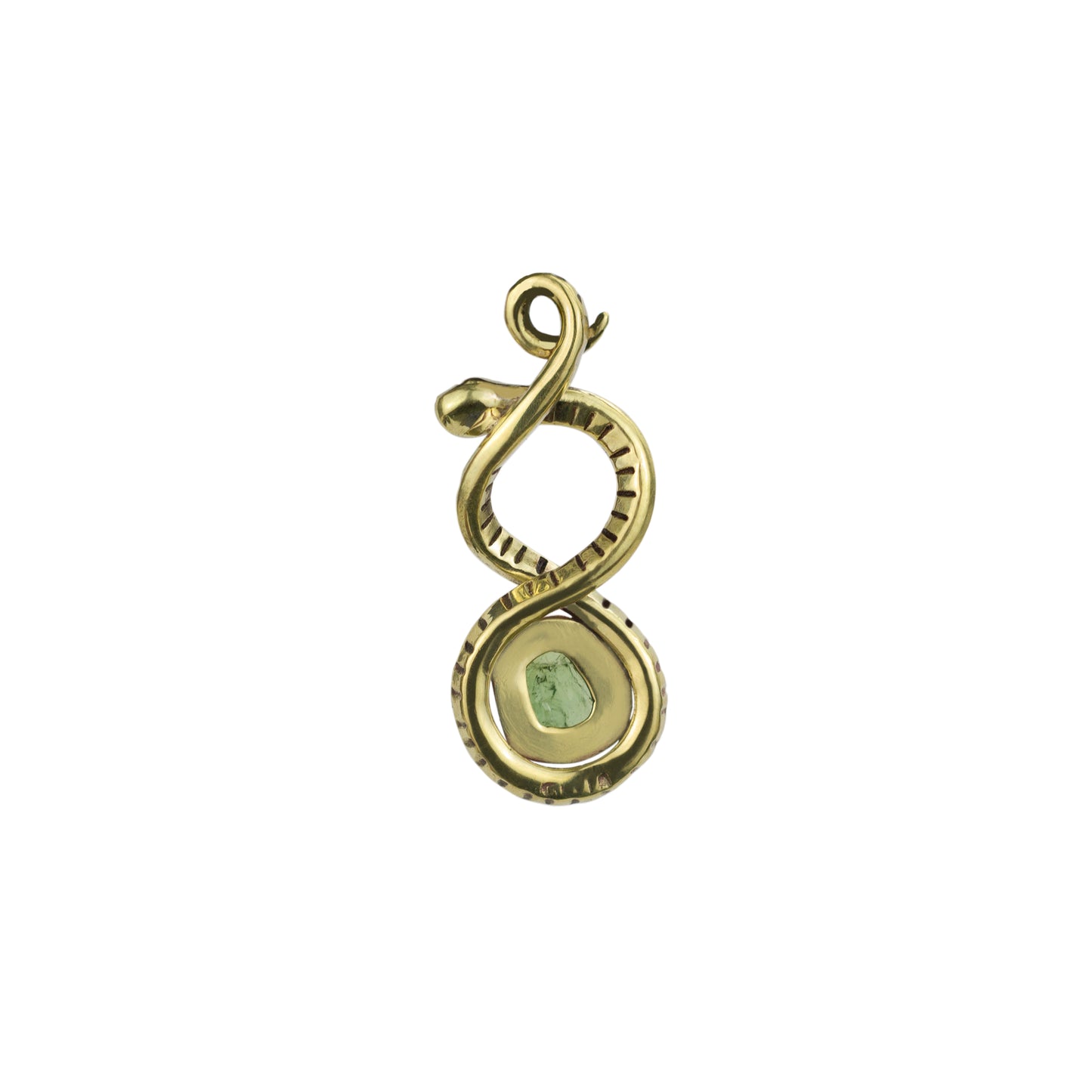 Pingente Cobra com Turmalina Verde