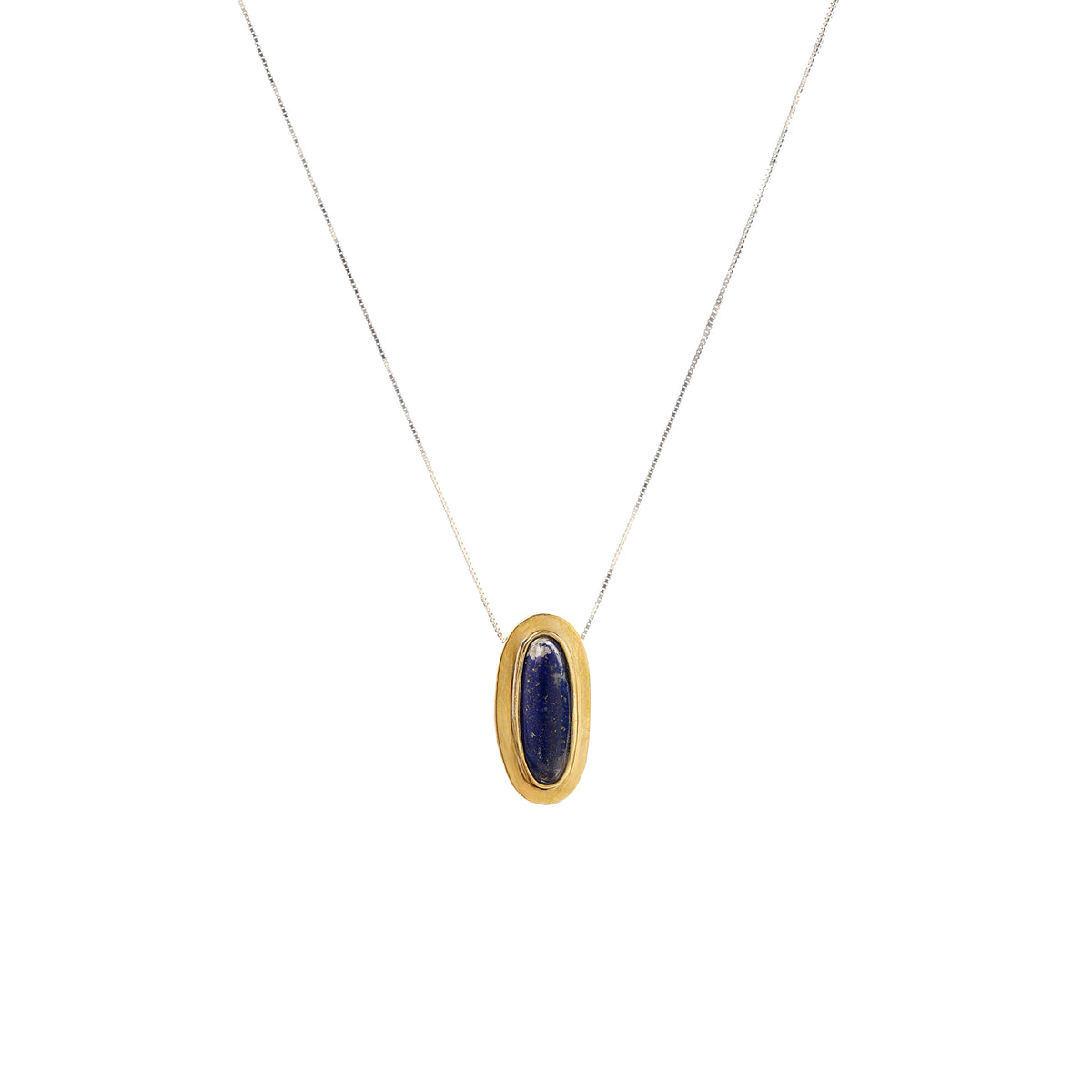 Colar Longo Lápis Lazuli Oval
