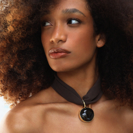 Lenço de Seda Marrom