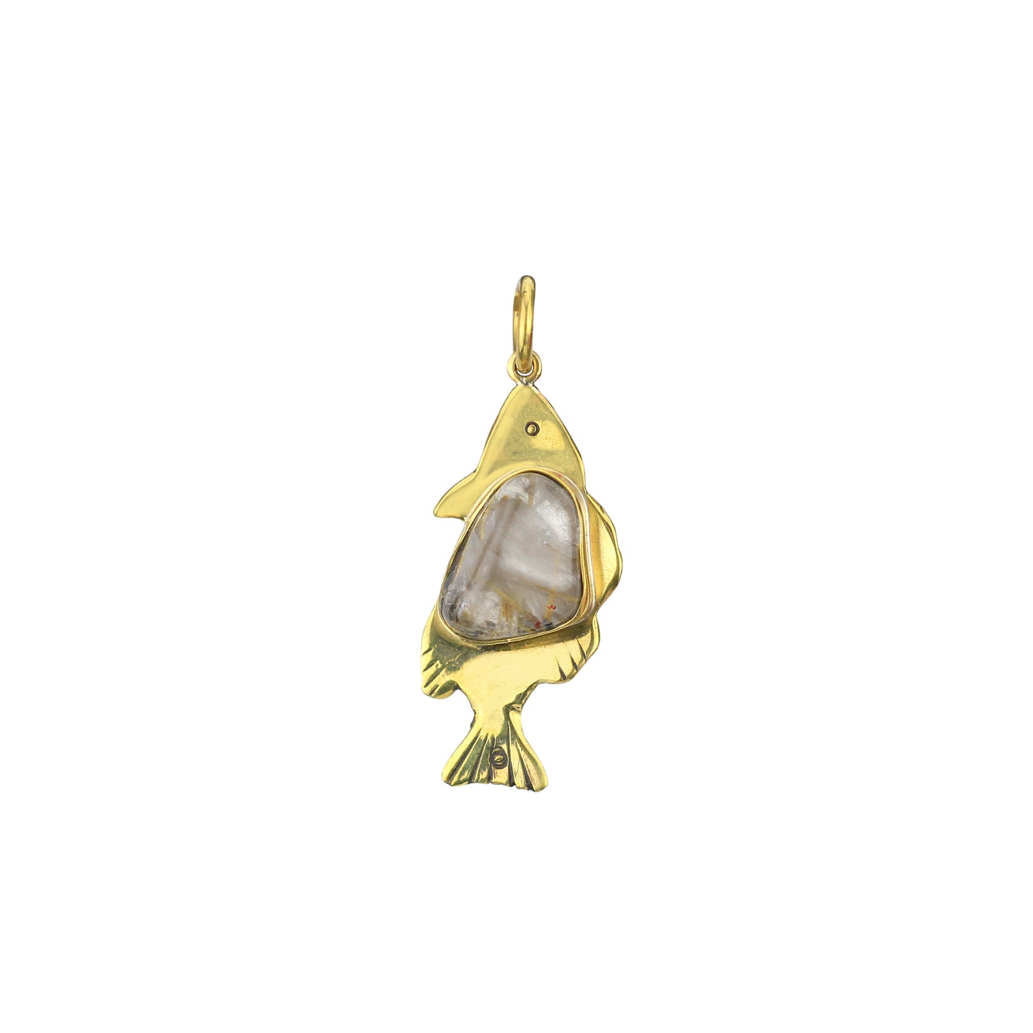Pingente Tucunaré Quartzo Rutilado