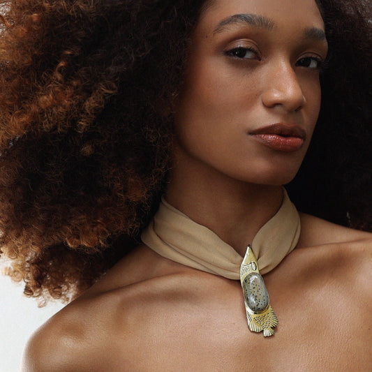 Lenço de Seda Creme