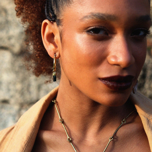 Pingente de argola Turmalina Indicolita