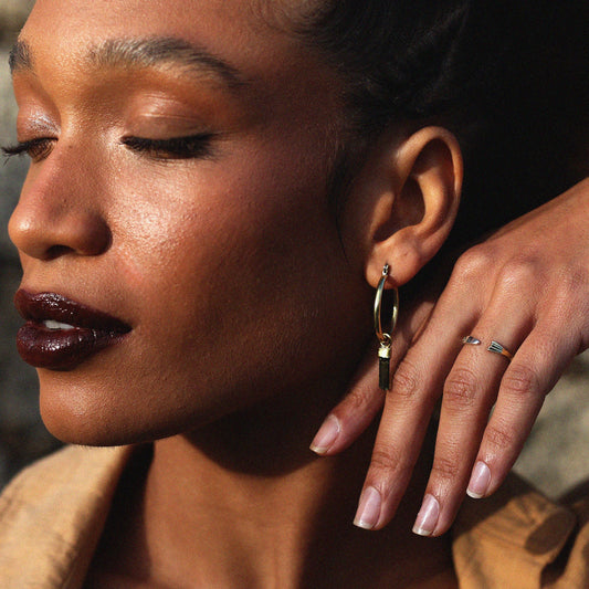 Pingente de argola Turmalina Verde