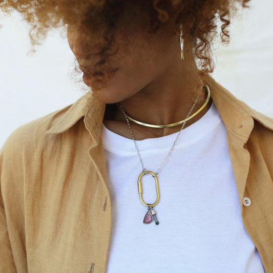 Pingente Turmalina Rosa Facetada