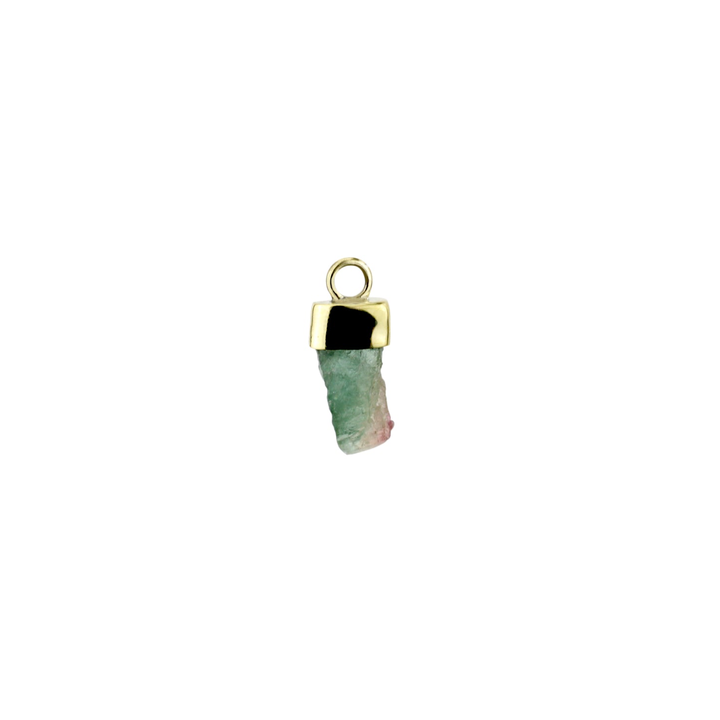 Pingente de Argola Turmalina Verde com ponto Rosa