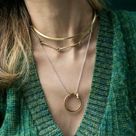 Colar Corrente de Prata com Mosquetão Pequeno