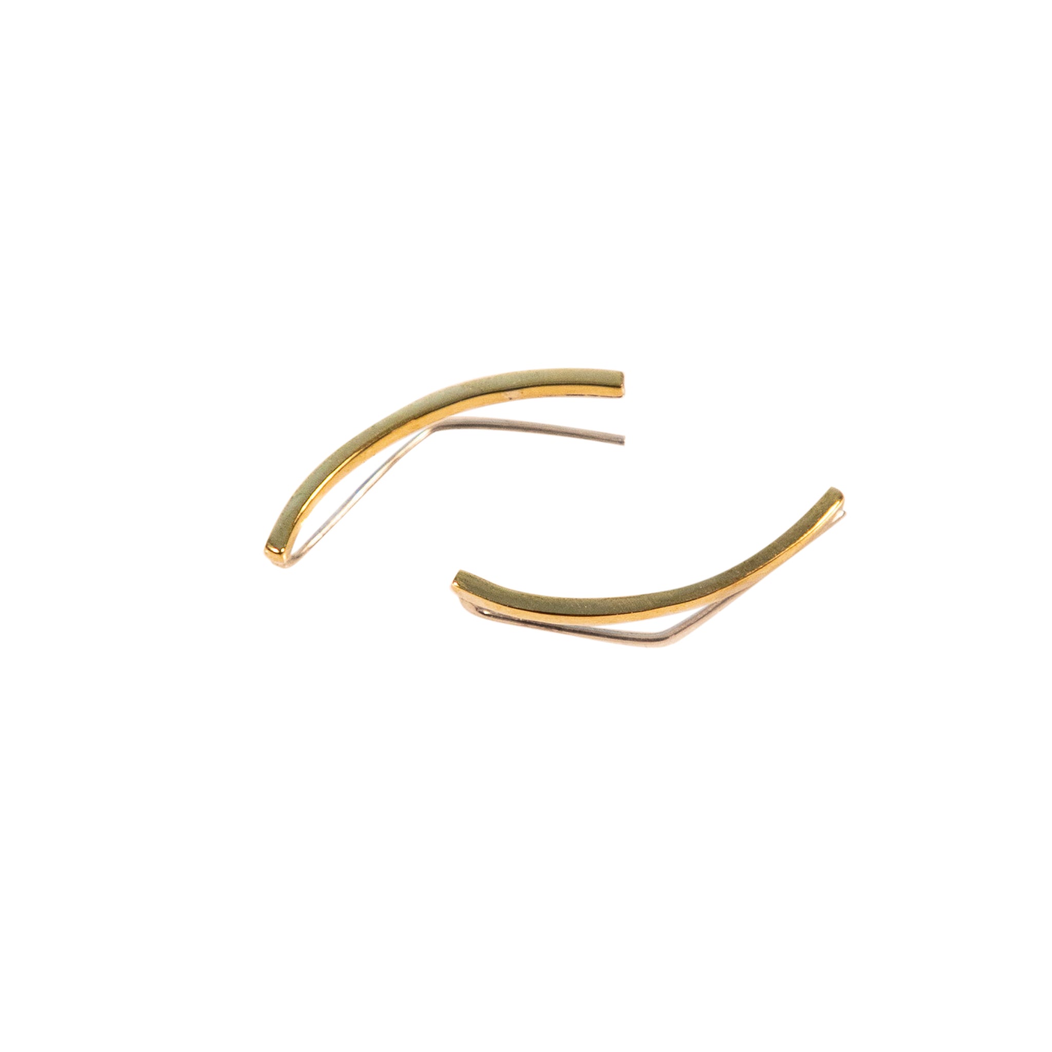 Brinco Arco Latão e Prata (earcuff)
