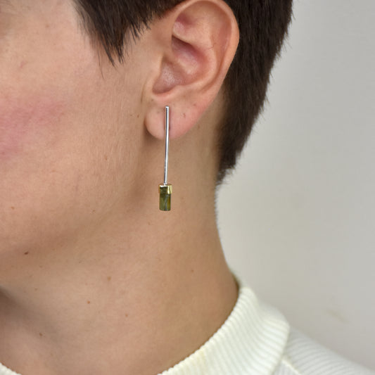 Brinco Haste Prata de Turmalina