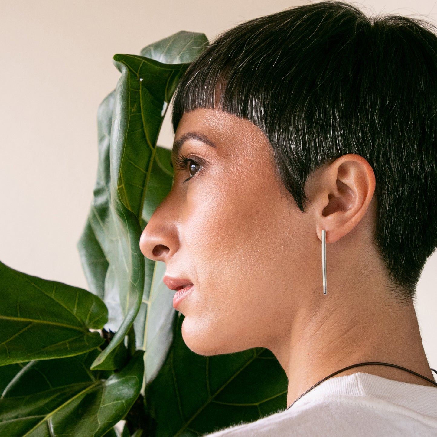 Brinco Pêndulo M prata (3,5 cm)