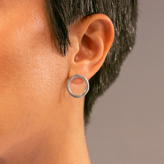 Brinco círculo de prata