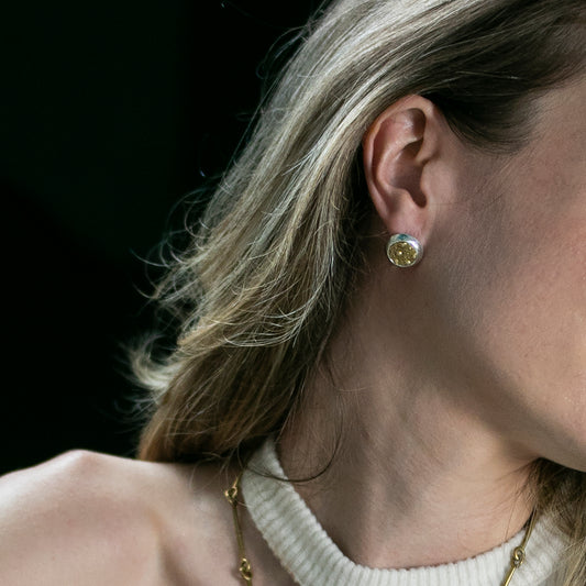 Brinco Ouriço de Prata com Latão