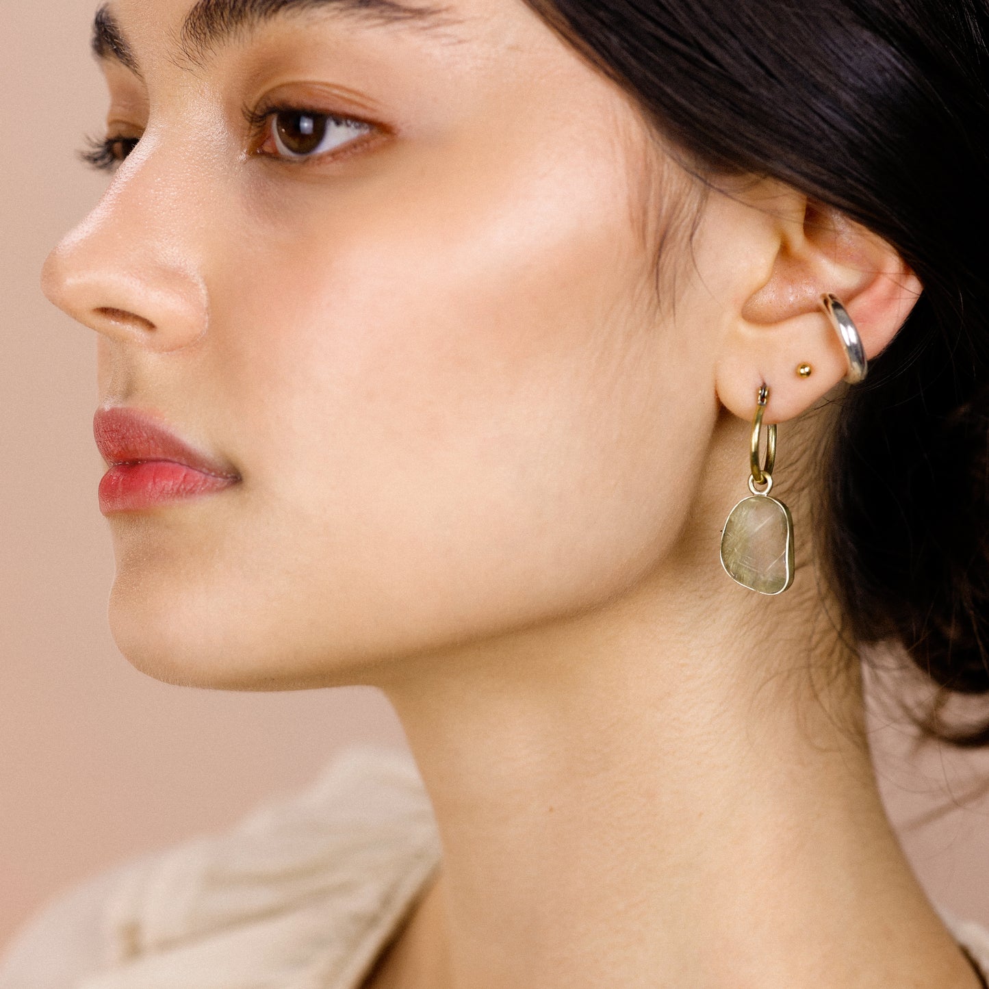 Brinco Argola Matrinxã Quartzo Rutilado