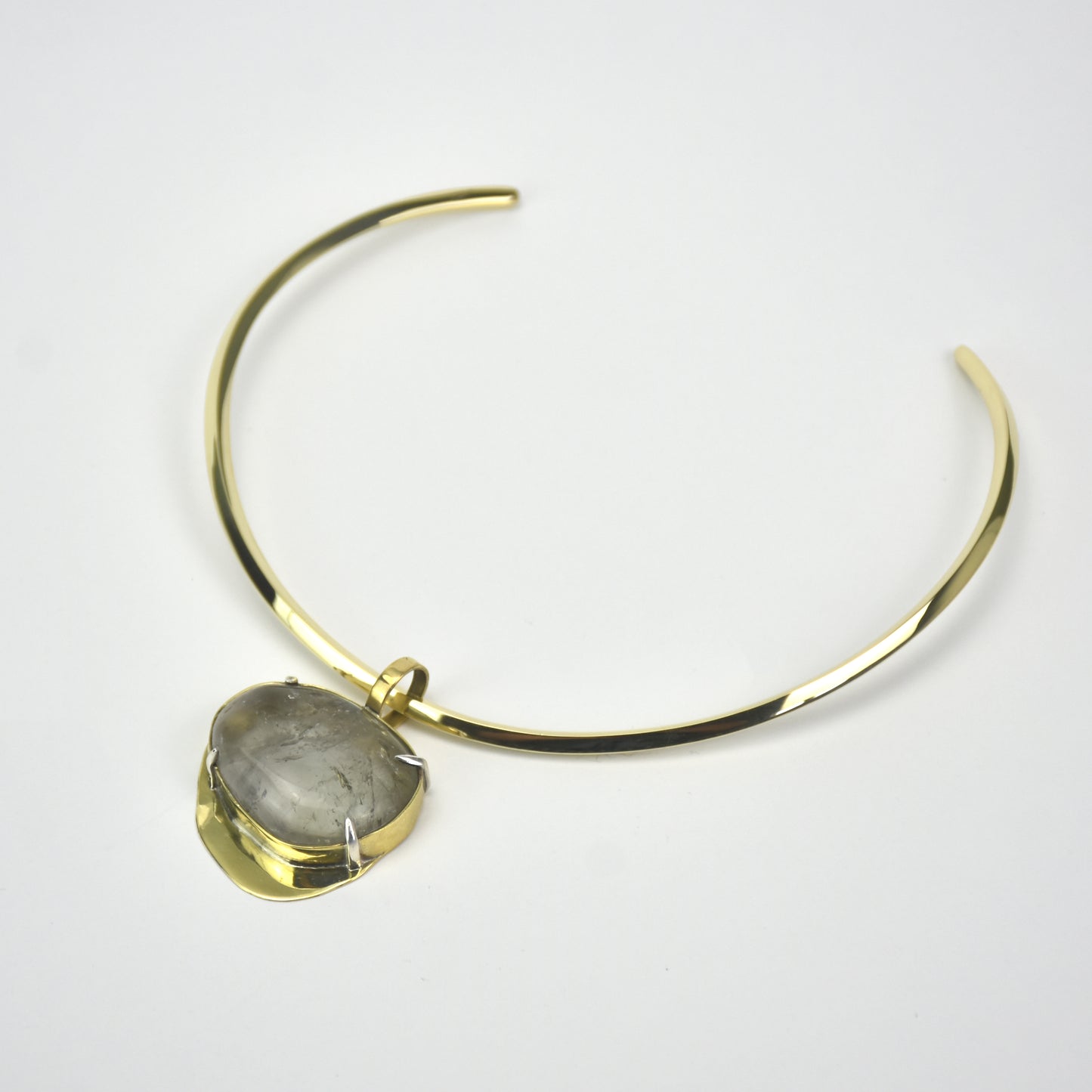 Pingente Quartzo Cristal Rolado com Borda