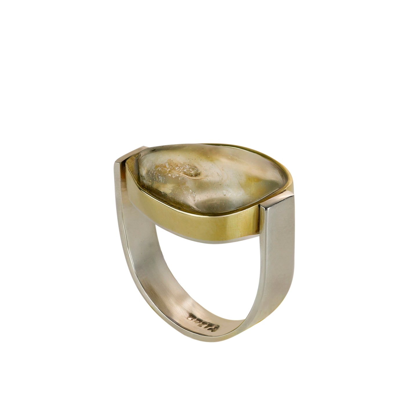 Anel Quartzo Rutilado Irregular Grande