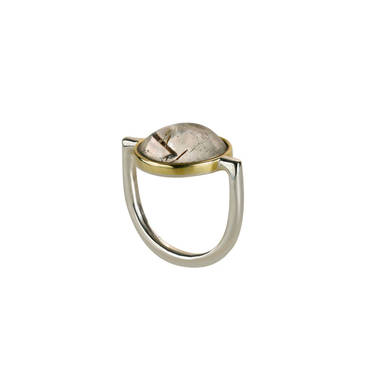 Anel Quartzo Rutilos Pretos