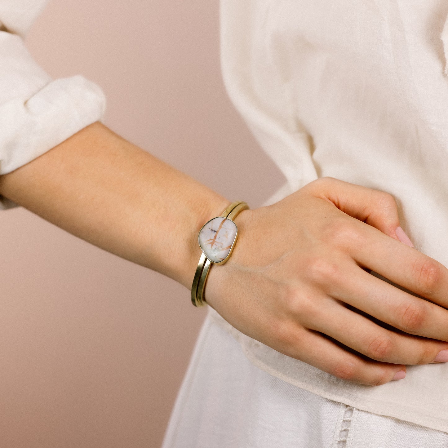 Bracelete Fino com Jaspe