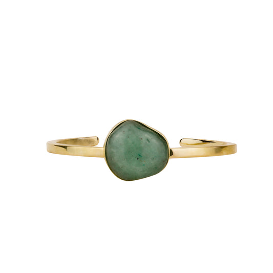 Bracelete Fino com Quartzo Verde