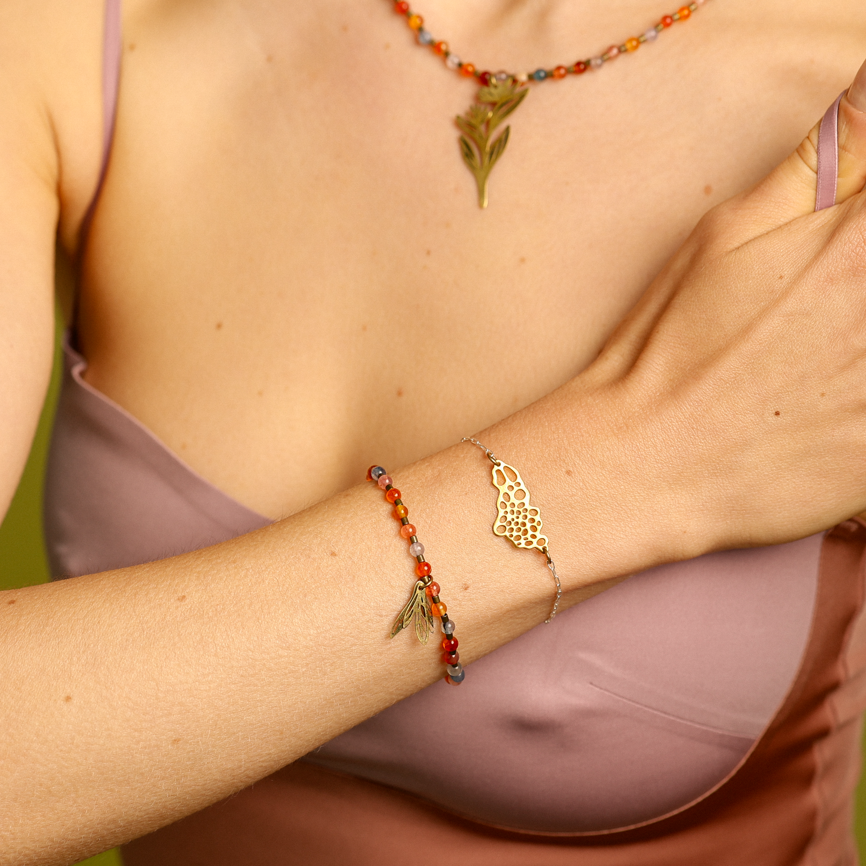 Pulseira Hifa com Corrente de Prata