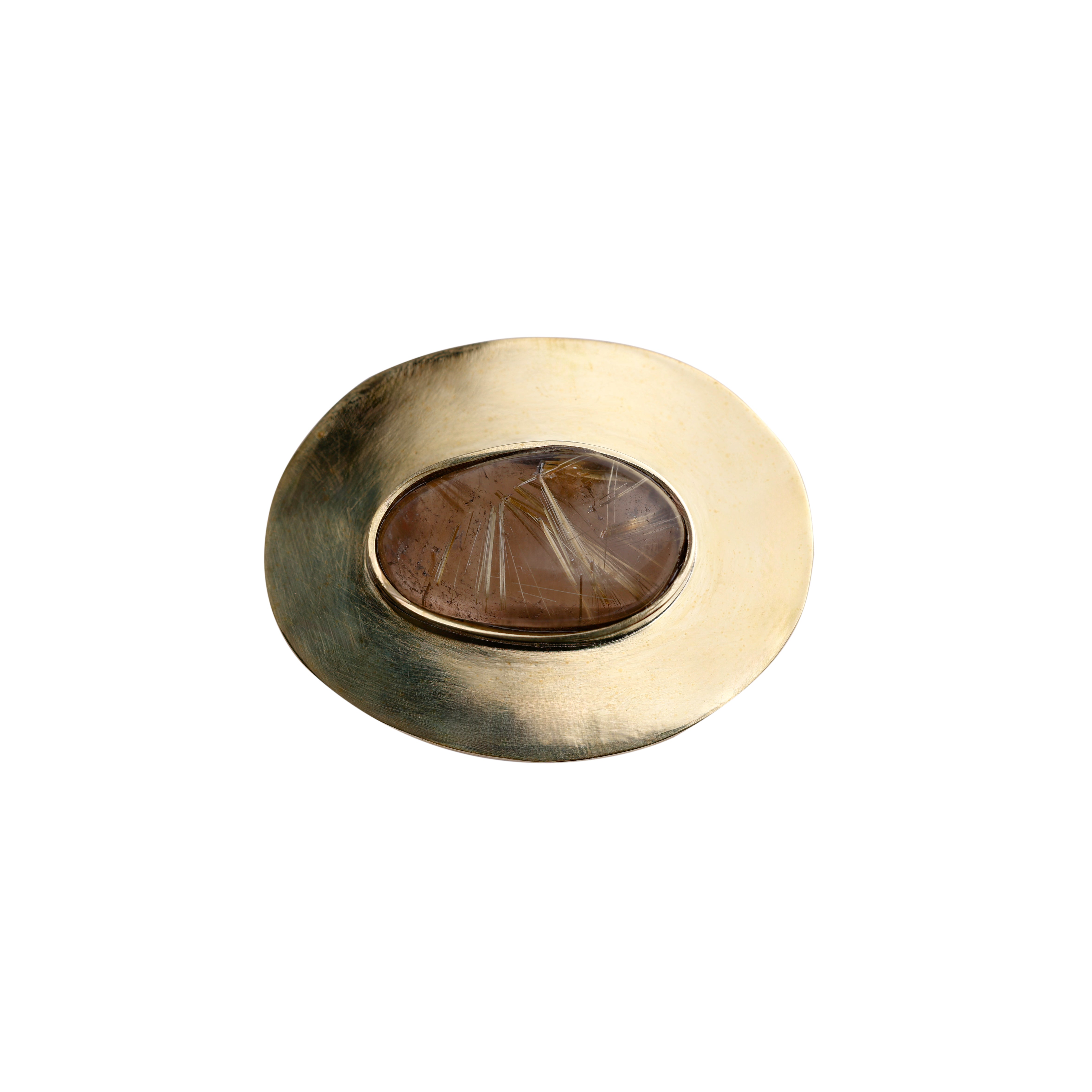 Pingente Oval Quartzo Estrela Hamatita
