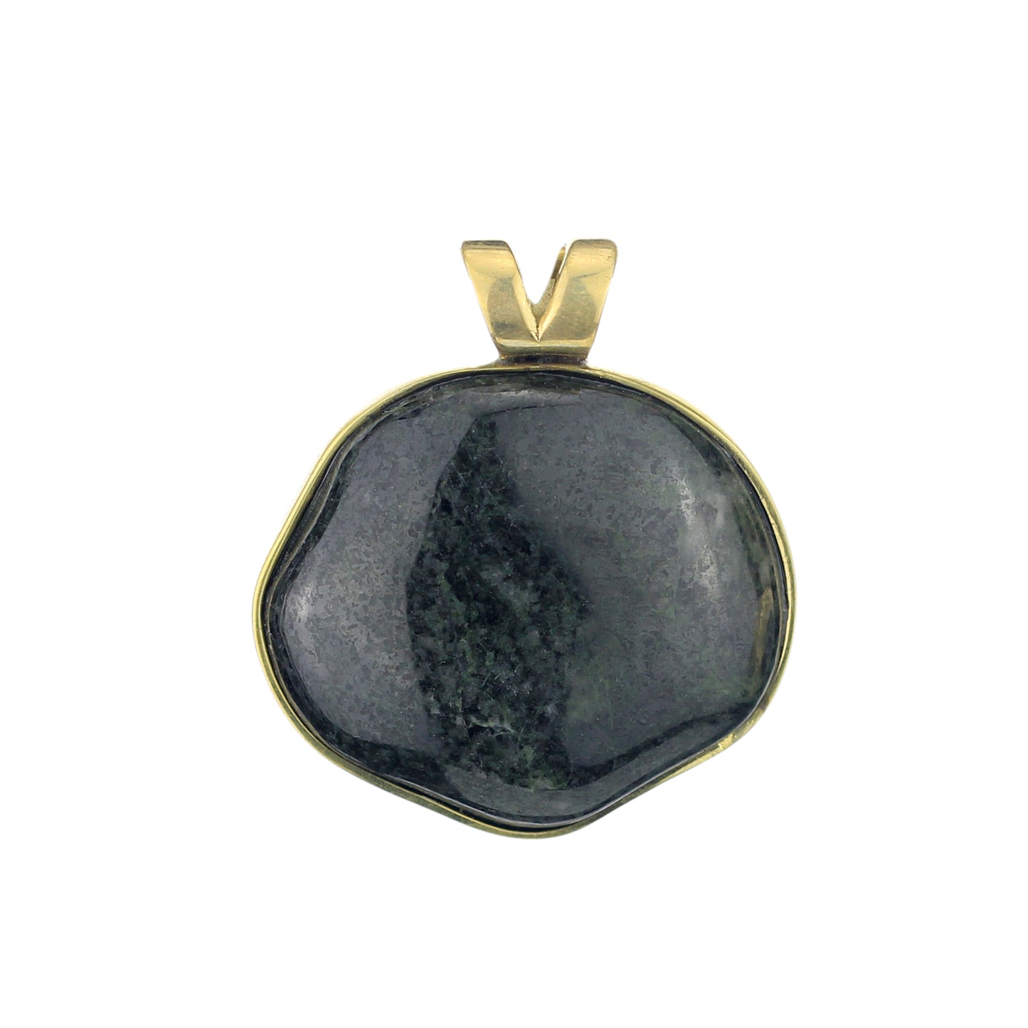 Pingente Jaspe Verde Com Cardume