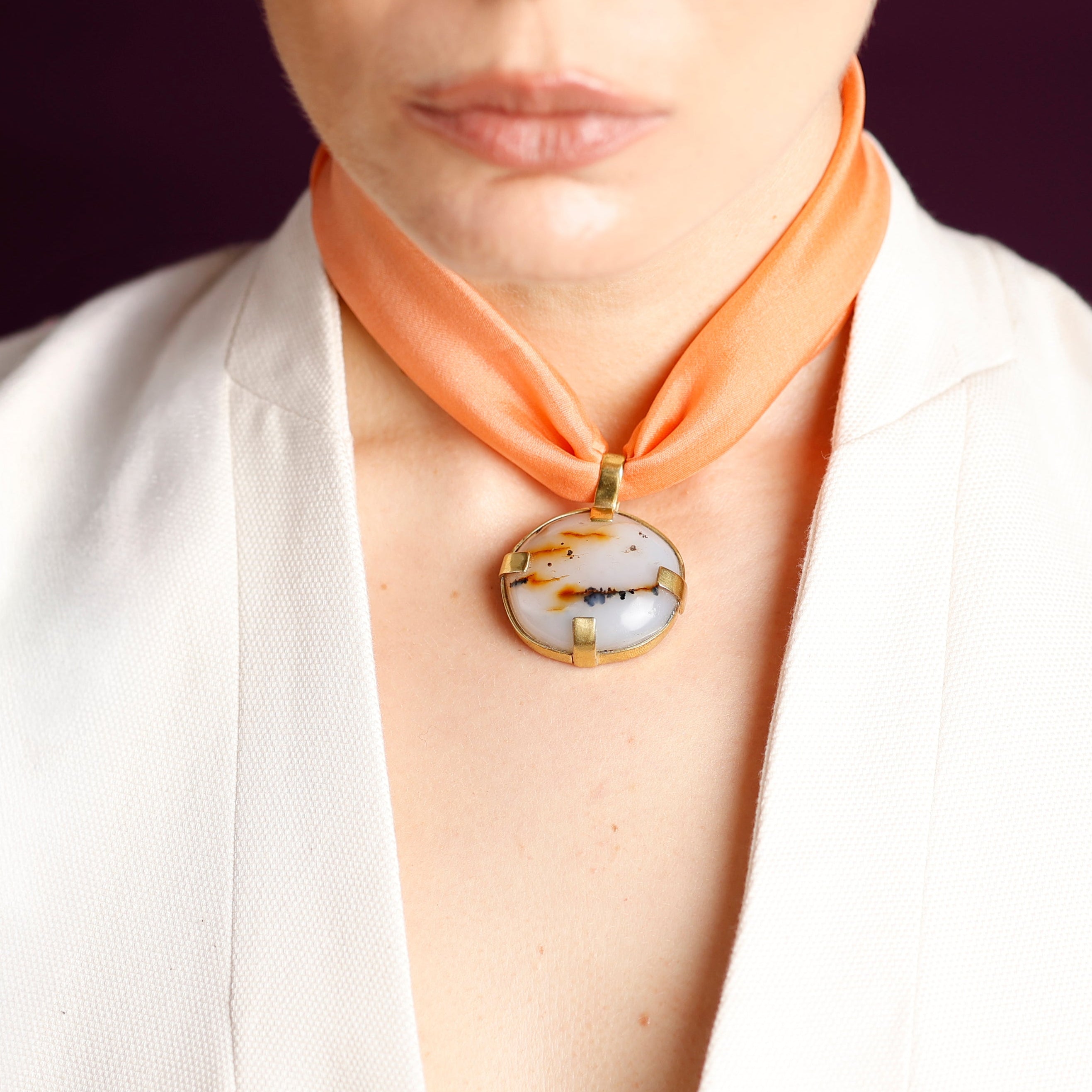 Pigente Quartzo Branco Dendritico