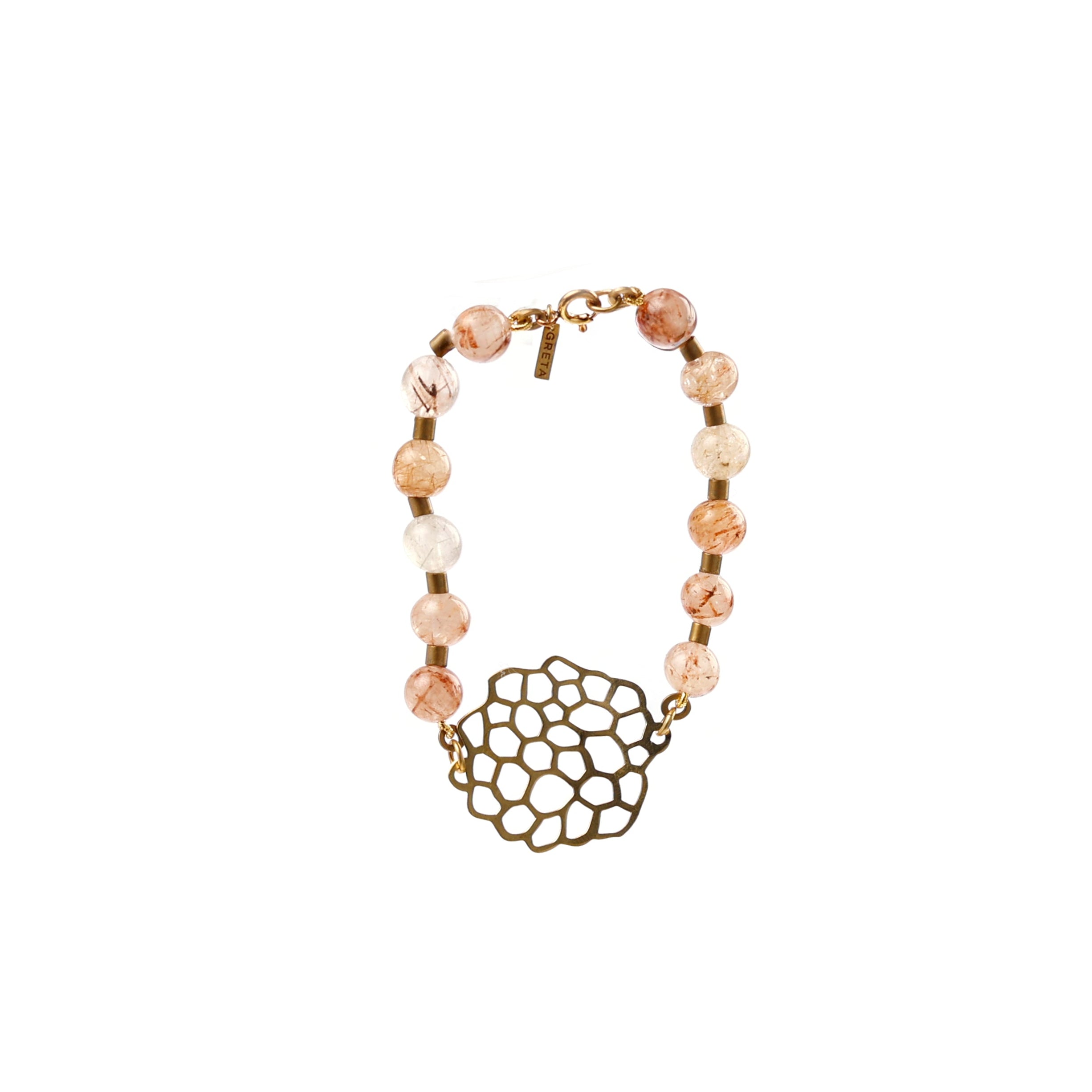 Pulseira Renda com Quartzo Rutilado