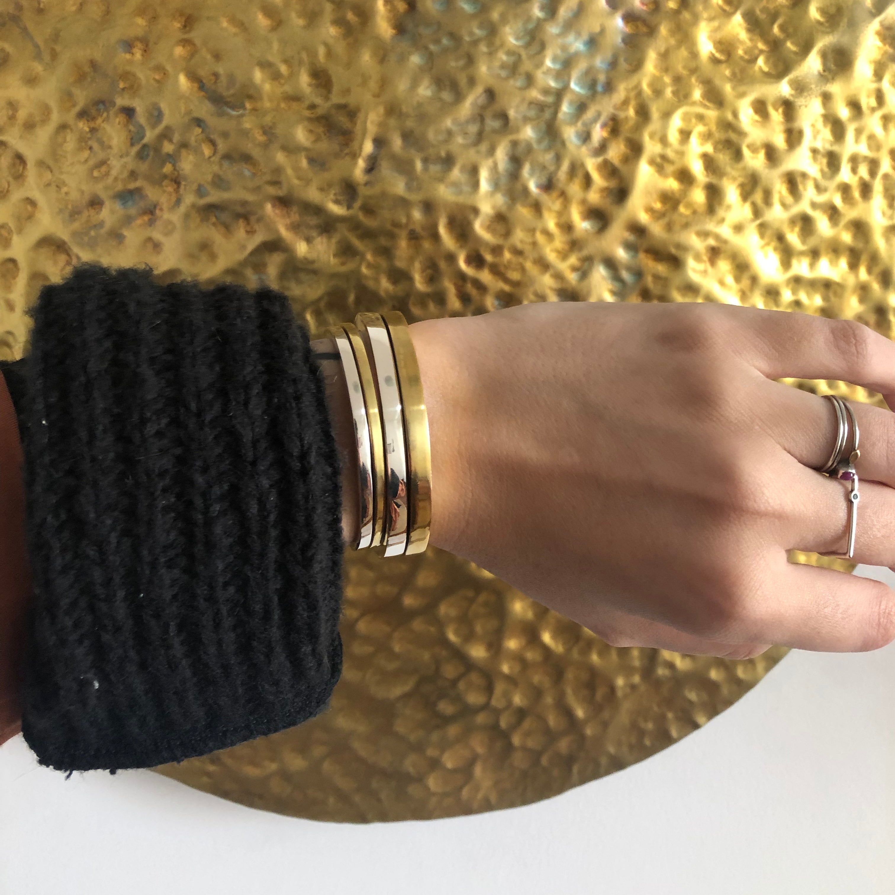 Bracelete quadrado maciço de prata
