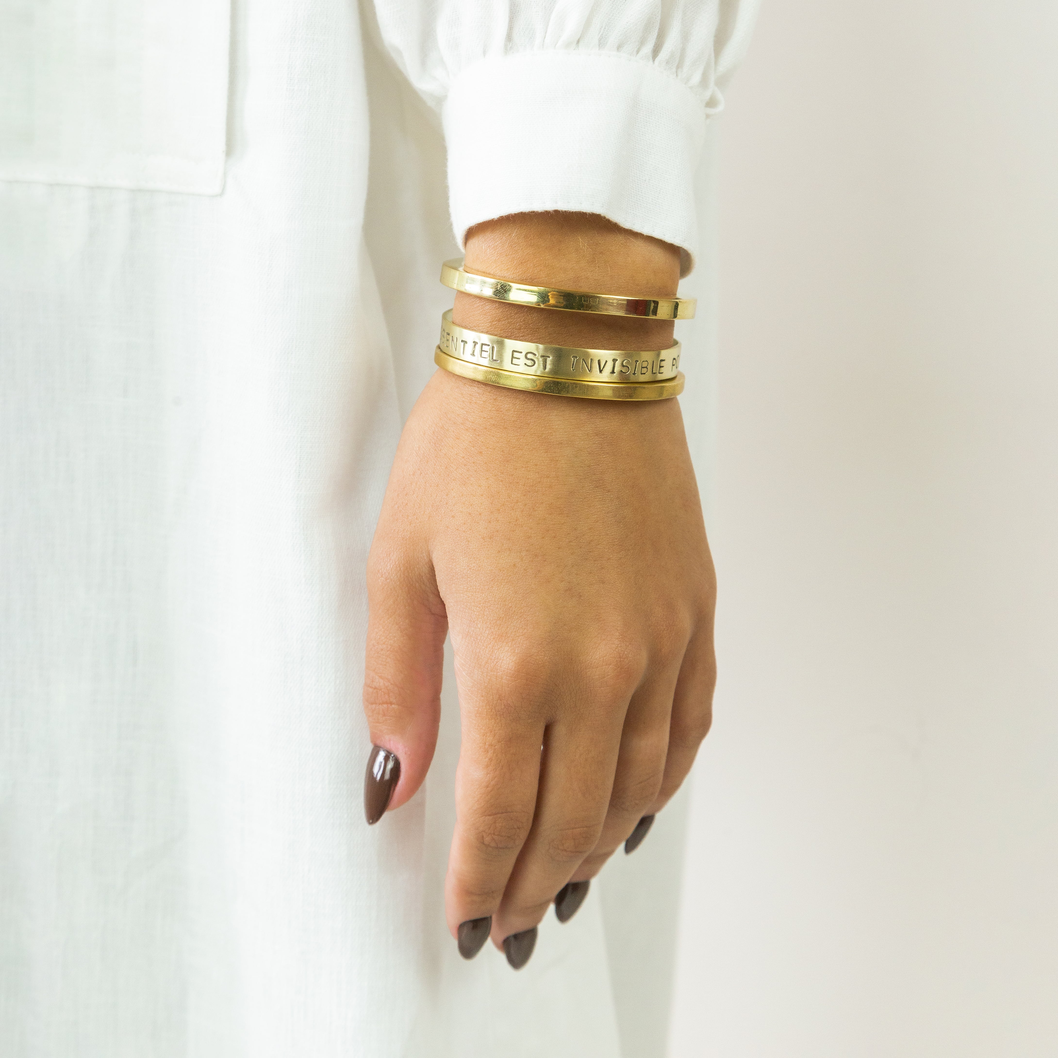 Bracelete intermediário personalizado de latão maciço